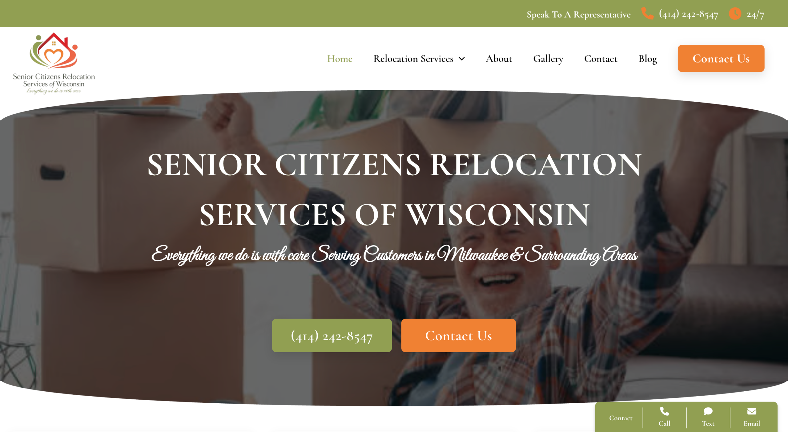 Senior moving and junk removal services website — Milwaukee, Wisconsin